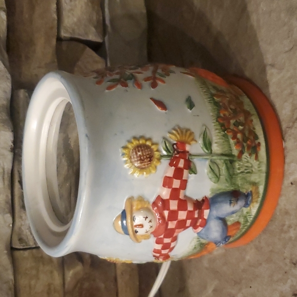Yankee Candle Fall Scarecrow Sunflowers Ceramic Candle Warmer
